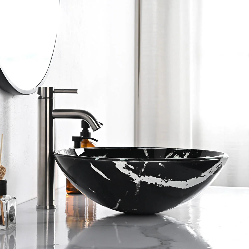 Brett Tempered Glass Vessel Bathroom Sink
