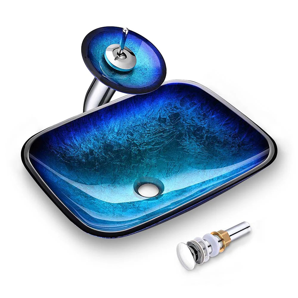 Gavin Tempered Glass Vessel Bathroom Sink