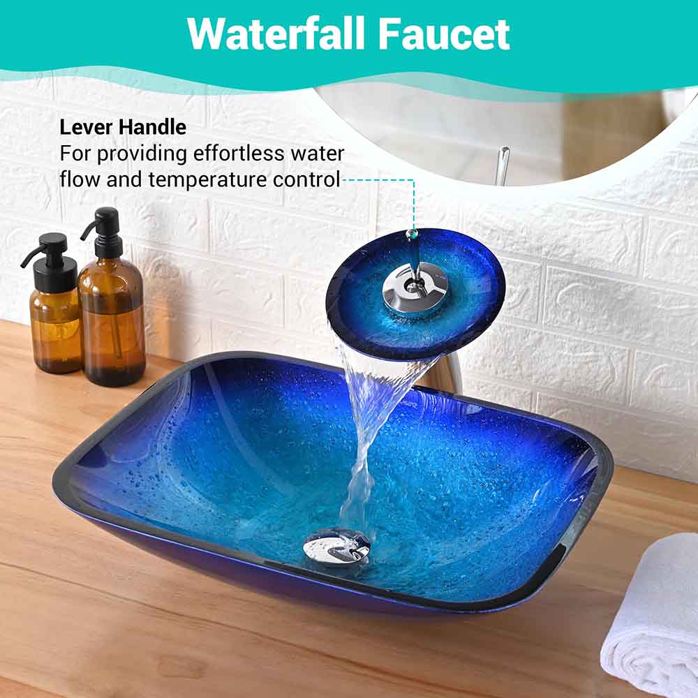 Gavin Tempered Glass Vessel Bathroom Sink