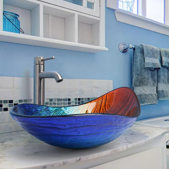 Grayson Tempered Glass Vessel Bathroom Sink