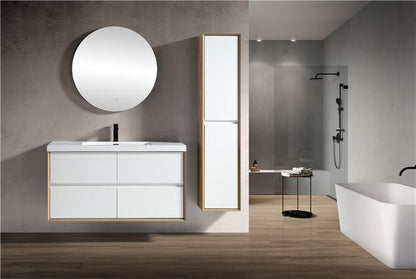 Kingdee 48" Wall Mounted Bathroom Vanity with Reinforced Acrylic Integrated Sink Top