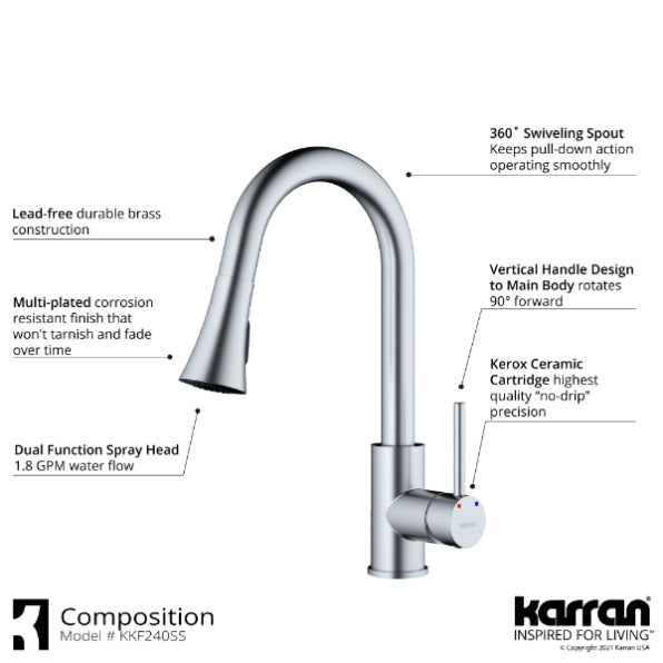 Weybridge Kitchen Faucet with Matching Soap Dispenser