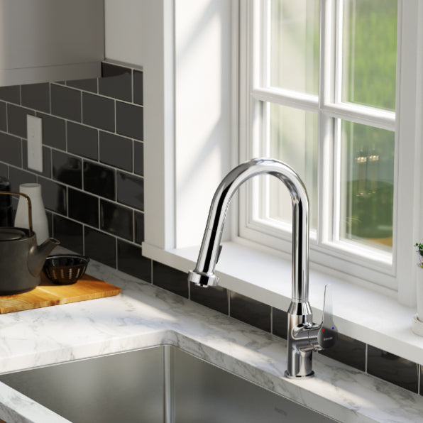 Dockton Kitchen Faucet with Matching Soap Dispenser