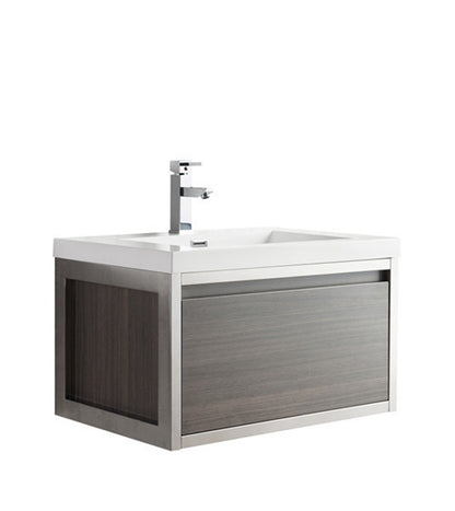 Lake 30" Wall Mounted Bathroom Vanity with Reinforced Acrylic Integrated Sink Top
