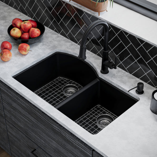 Stonera 32" Quartz Composite Undermount Double Basin Kitchen Sink