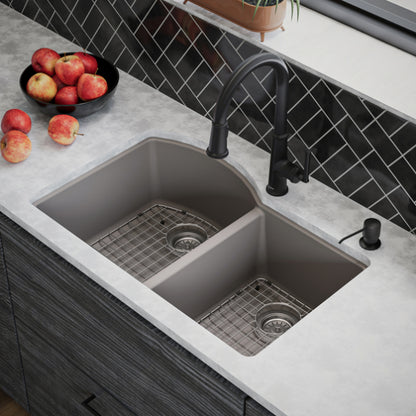 Stonera 32" Quartz Composite Undermount Double Basin Kitchen Sink