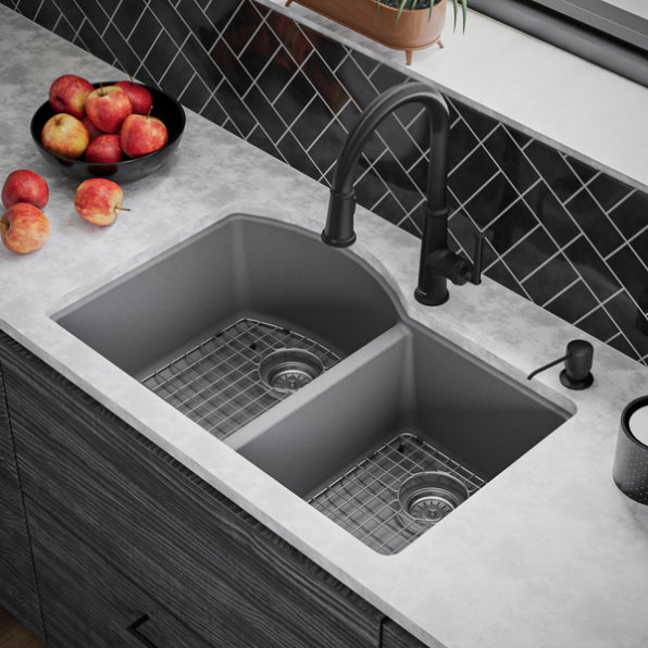 Stonera 32" Quartz Composite Undermount Double Basin Kitchen Sink