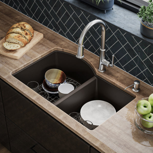 Stonera 32" Quartz Composite Undermount Double Basin Kitchen Sink