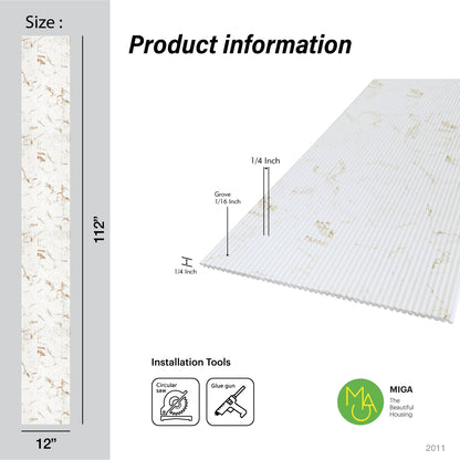 Gilded Vein Scallop Polypropylene Interior Decorative Wall Panel