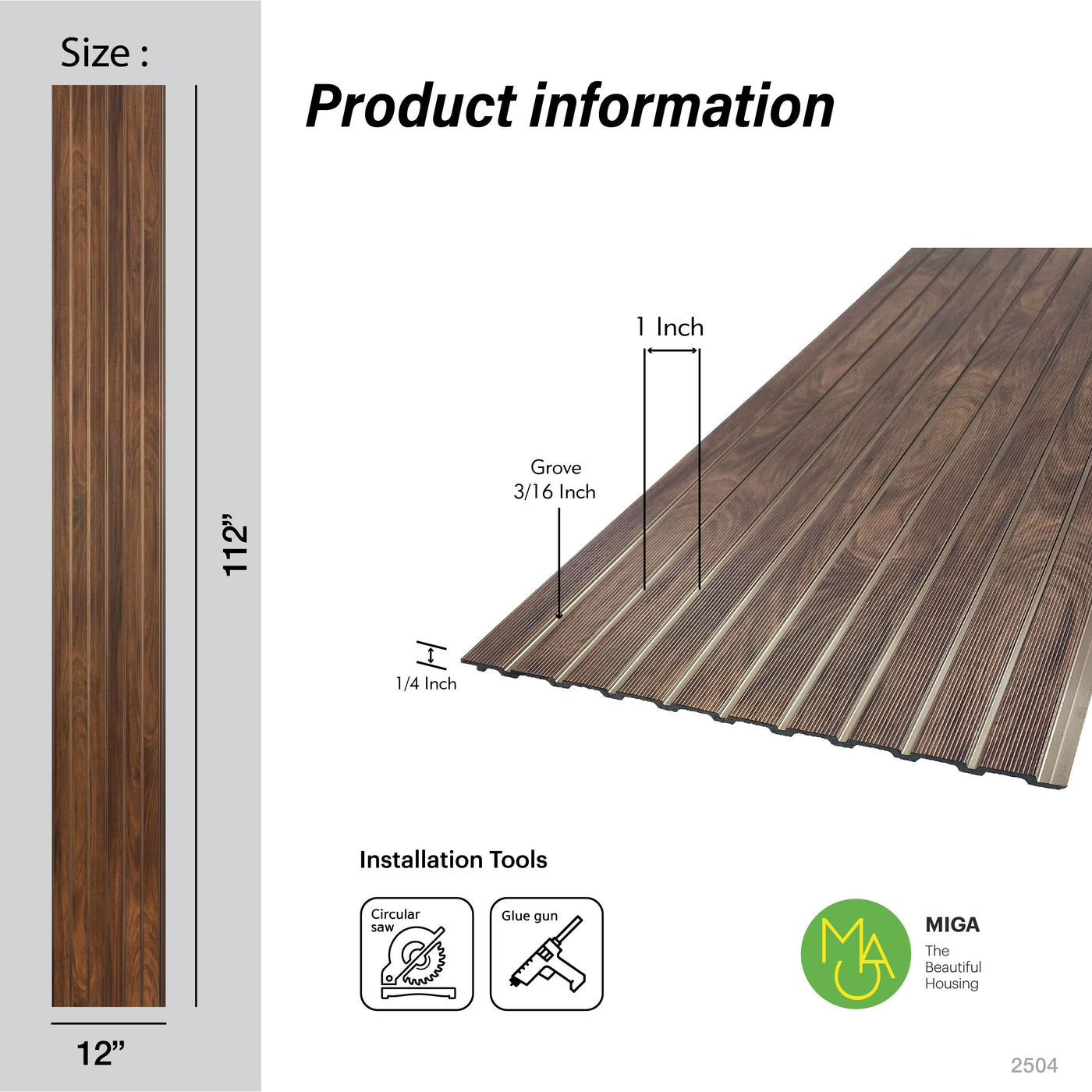 Alder Linear Embossed Two-Tone Slatted Polypropylene Interior Decorative Wall Panel