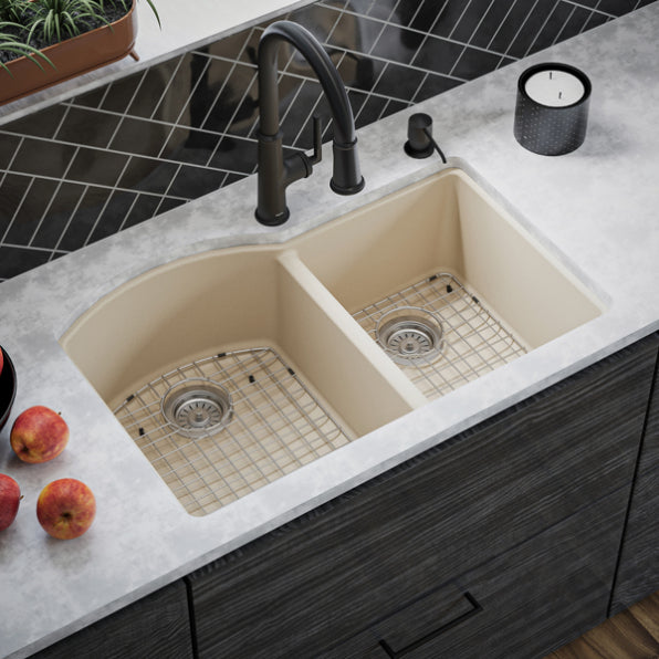 Stonera 32" Quartz Composite Undermount Double Basin Kitchen Sink