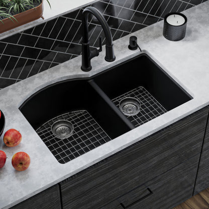 Stonera 32" Quartz Composite Undermount Double Basin Kitchen Sink