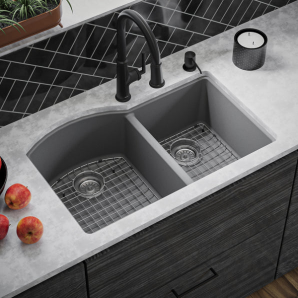 Stonera 32" Quartz Composite Undermount Double Basin Kitchen Sink