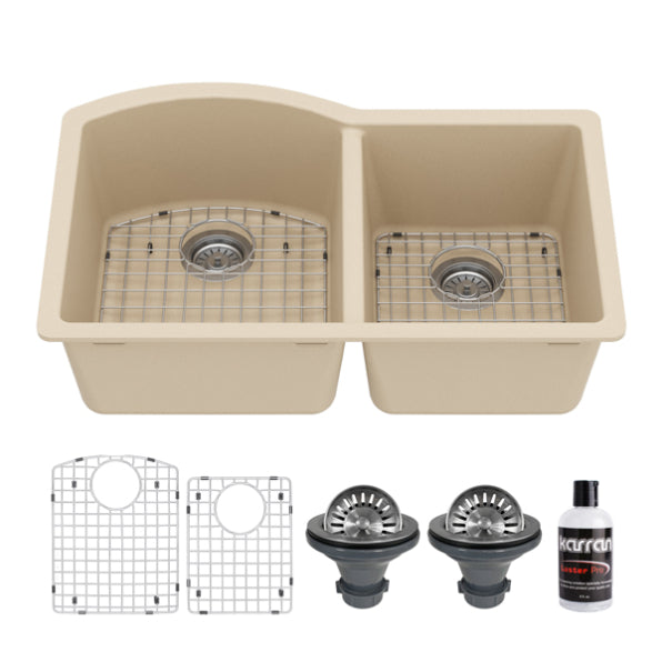 Stonera 32" Quartz Composite Undermount Double Basin Kitchen Sink