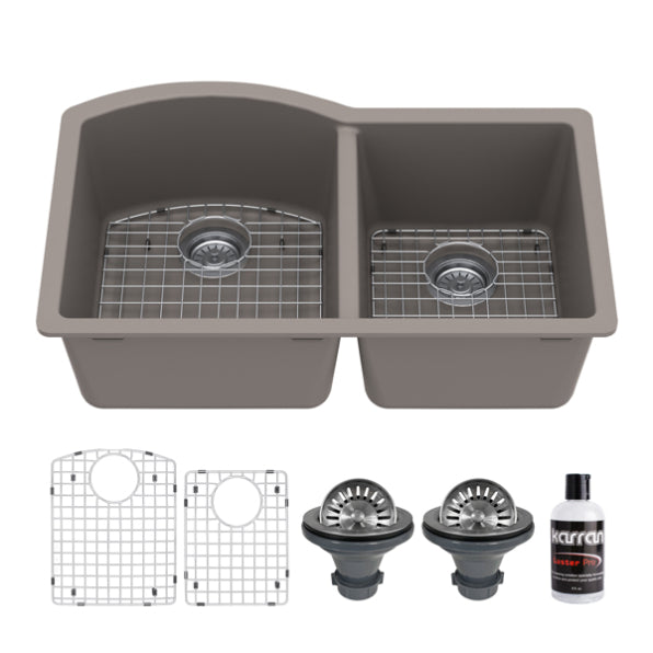 Stonera 32" Quartz Composite Undermount Double Basin Kitchen Sink