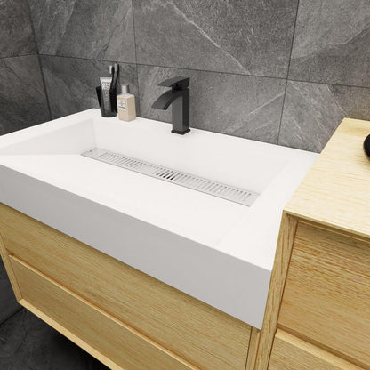 Max 44" Wall Mounted Bathroom Vanity with Reinforced Acrylic Integrated Sink Top and Linen Cabinet