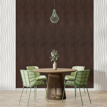 Dark Oak Two-Tone Small Slatted Polypropylene Interior Decorative Wall Panel