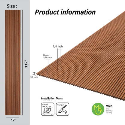 Mahogany Scallop Polypropylene Interior Decorative Wall Panel