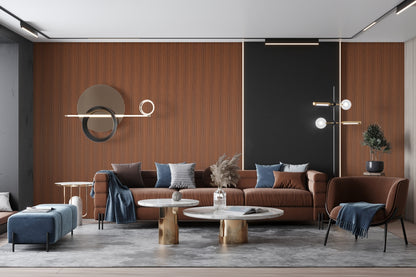 Mahogany Scallop Polypropylene Interior Decorative Wall Panel