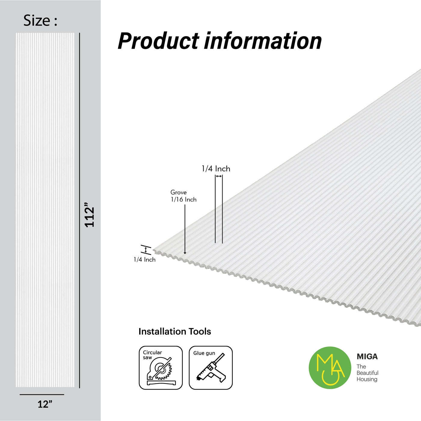 Frost White Scallop Polypropylene Interior Decorative Wall Panel