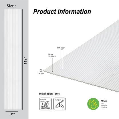 Frost White Scallop Polypropylene Interior Decorative Wall Panel