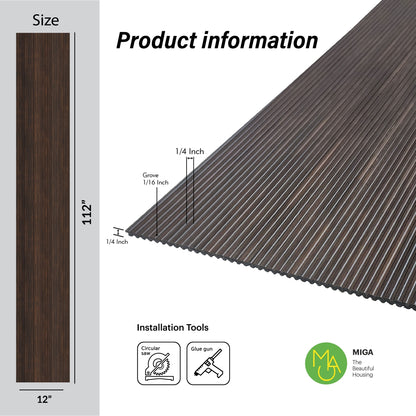 Dark Oak Scallop Polypropylene Interior Decorative Wall Panel