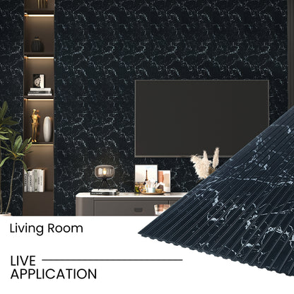 Nero Marquina Medium Slatted Polypropylene Interior Decorative Wall Panel