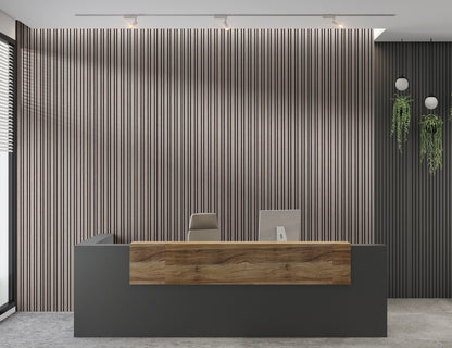 Grey Oak Multi Width Slatted Polypropylene Interior Decorative Wall Panel