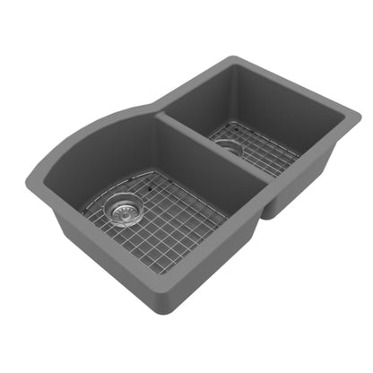 Stonera 32" Quartz Composite Undermount Double Basin Kitchen Sink