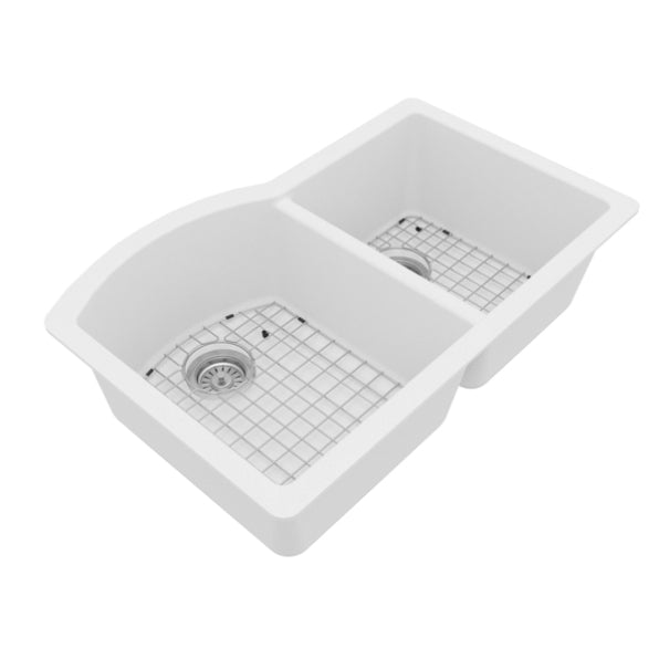 Stonera 32" Quartz Composite Undermount Double Basin Kitchen Sink