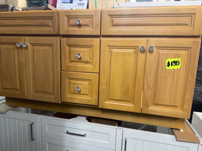 [CLEARANCE] 60" Maple Shaker Double Sink Vanity [BASE ONLY]