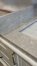 Load and play video in Gallery viewer, Cloudy Grey Engineered Marble Vanity Countertop
