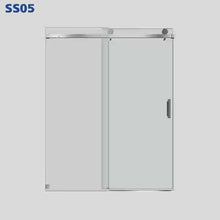 Load and play video in Gallery viewer, Zotikos Single Sliding Frameless Shower/Tub Door with 3/8 in. (10 mm) Clear Tempered Glass (SS05)
