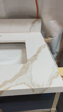 Load and play video in Gallery viewer, Fantasy Gold Quartz Vanity Countertop
