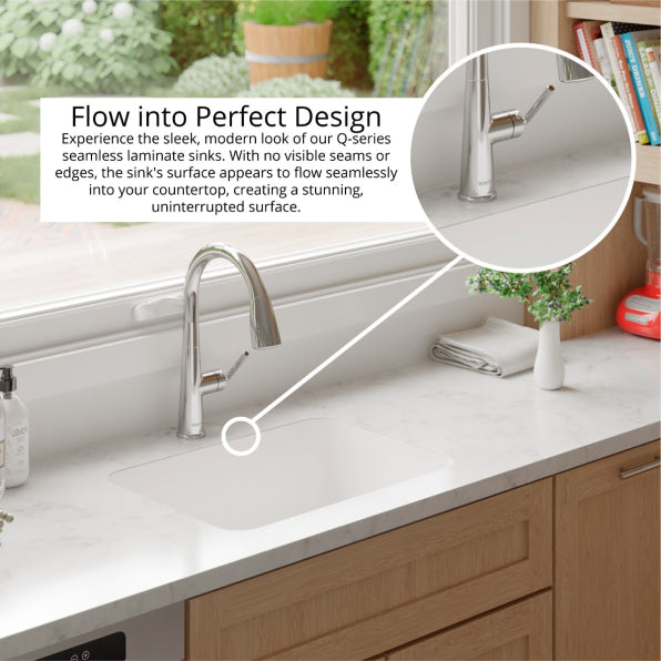 Seamless 24" Quartz Composite Undermount Kitchen Sink