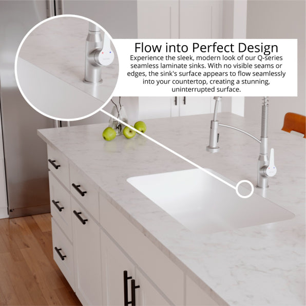 Seamless 31" Quartz Composite Undermount Kitchen Sink