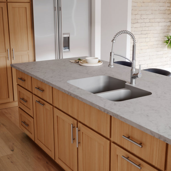 Seamless 33" Quartz Composite Undermount Double Basin Kitchen Sink