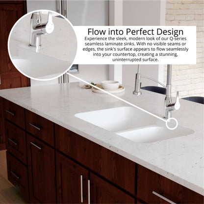 Seamless 33" Quartz Composite Undermount Double Basin Kitchen Sink