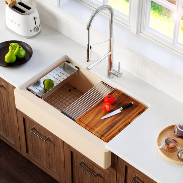 Petrodust 34" Quartz Composite Retrofit Apron / Farmhouse Kitchen Sink