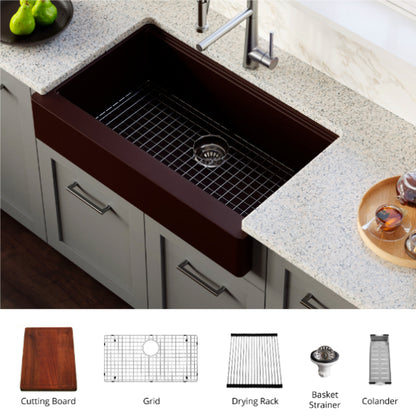 Petrodust 34" Quartz Composite Retrofit Apron / Farmhouse Kitchen Sink