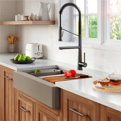 Petrodust 34" Quartz Composite Retrofit Apron / Farmhouse Kitchen Sink