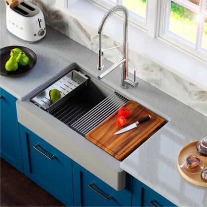 Petrodust 34" Quartz Composite Retrofit Apron / Farmhouse Kitchen Sink