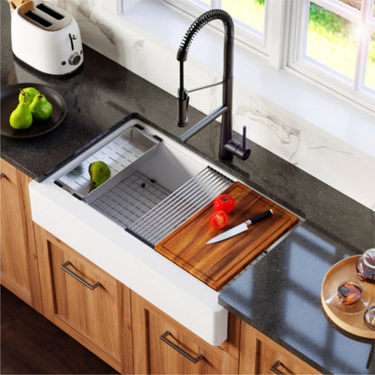 Petrodust 34" Quartz Composite Retrofit Apron / Farmhouse Kitchen Sink