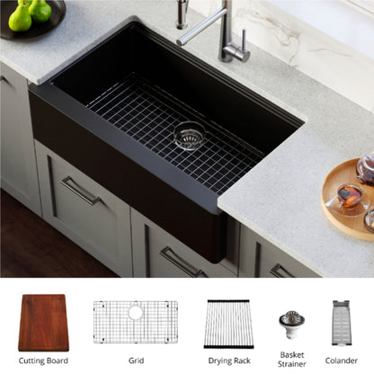 Petrodust 34" Quartz Composite Apron / Farmhouse Kitchen Sink