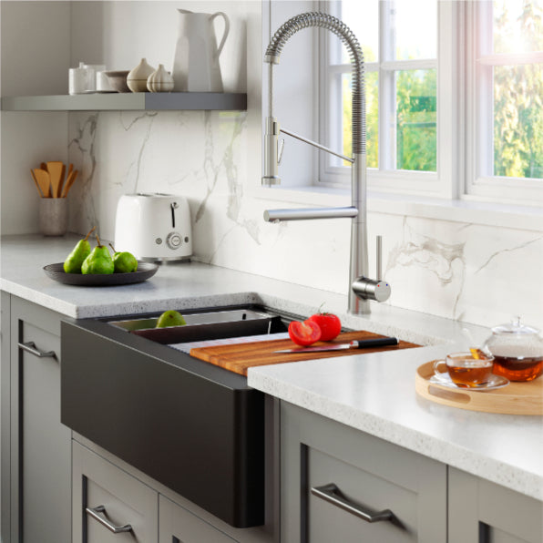 Petrodust 34" Quartz Composite Apron / Farmhouse Kitchen Sink