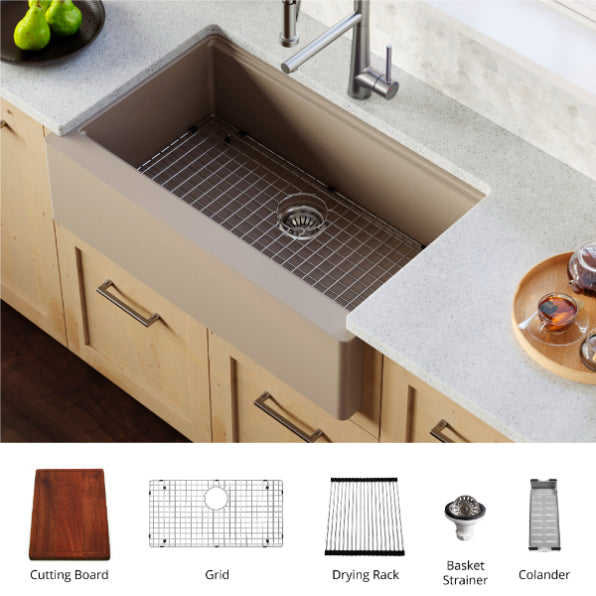 Petrodust 34" Quartz Composite Apron / Farmhouse Kitchen Sink