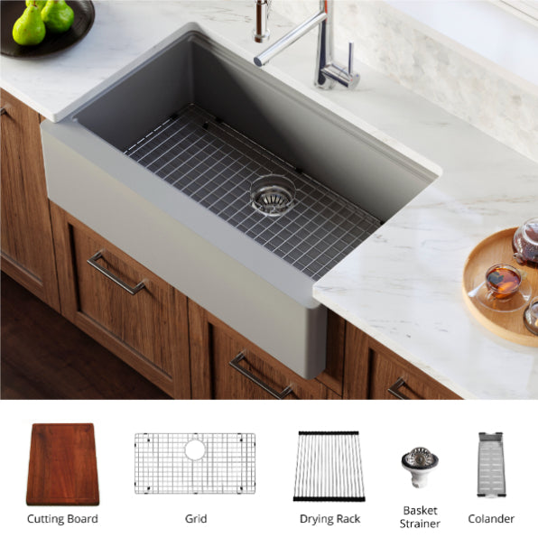 Petrodust 34" Quartz Composite Apron / Farmhouse Kitchen Sink