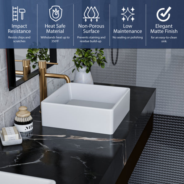 Aura Acrylic Solid Surface Vessel Bathroom Sink