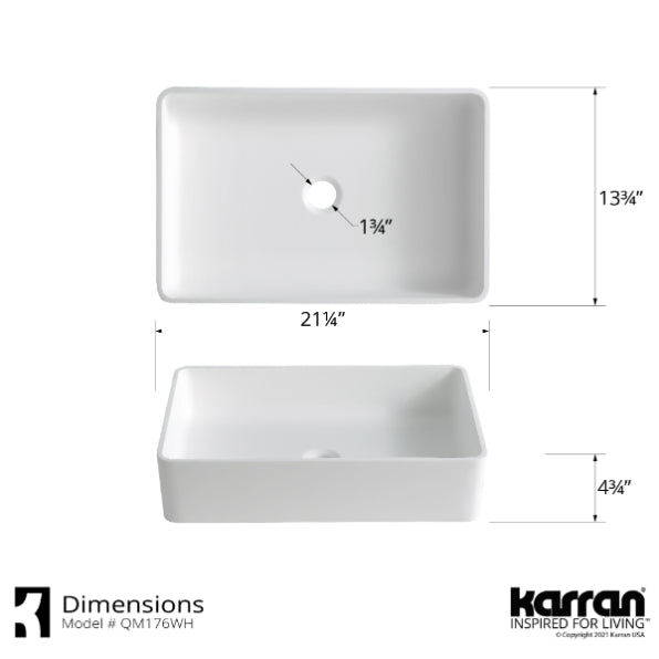 Primm Acrylic Solid Surface Vessel Bathroom Sink