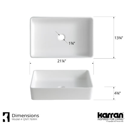 Primm Acrylic Solid Surface Vessel Bathroom Sink